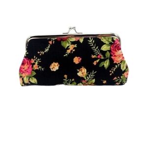 Floral Kiss Lock Coin Pouch Clutch